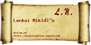Lenkei Miklós névjegykártya