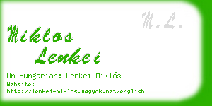 miklos lenkei business card
